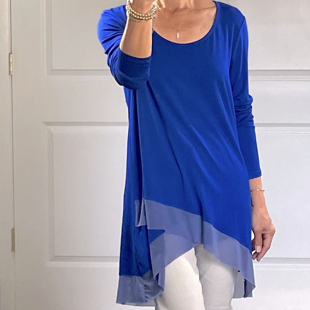 Cupio Royal Blue Viscose Top Tunic Size M NWT - Picture 5 of 10